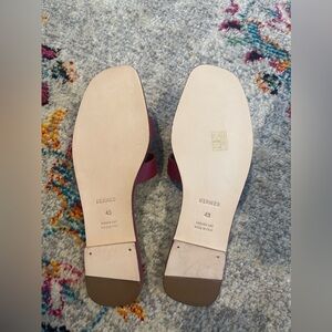 Hermes Oran Bordeaux wine red slippers